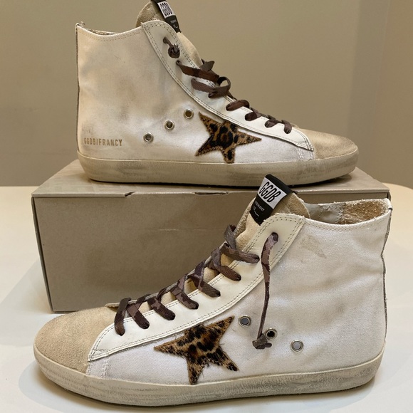 Golden Goose Francy White Canvas/Animalier 41 NIB - Picture 3 of 9